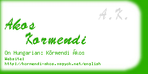 akos kormendi business card